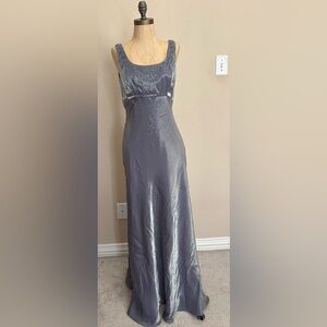 Alex Evenings Shimmering Silver Maxi Dress